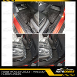 Ford Ranger XL XLS XLT Sport Wildtrak (2023 - 2024) Deep Dish Matting| Floor Liners V1