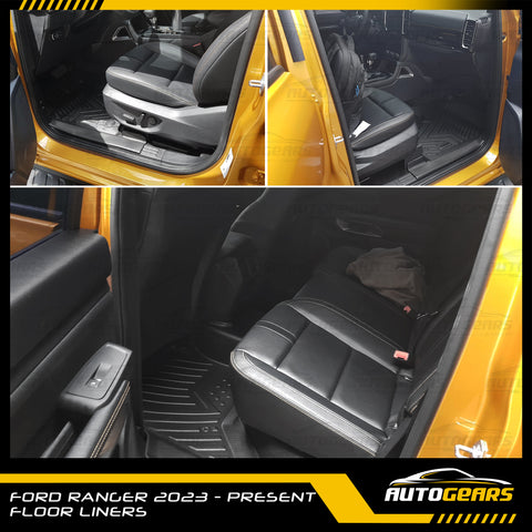 Ford Ranger XL XLS XLT Sport Wildtrak (2023 - 2024) Deep Dish Matting| Floor Liners V1