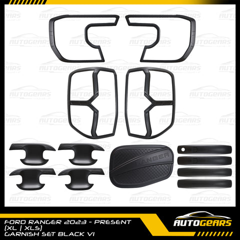 Ford Ranger  XL XLS (2023 - 2024) Matte Black Garnish Set V1