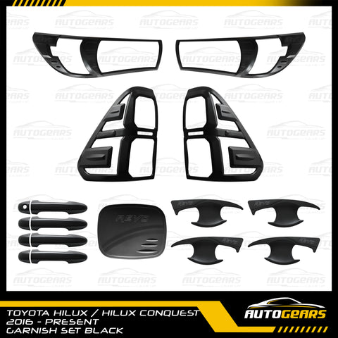 Toyota Hilux Conquest (2020 - 2024) Matte Black Garnish Set