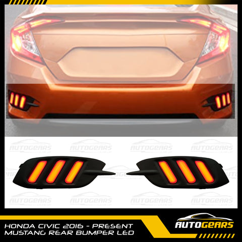 Honda Civic (2016 - 2021) Mustang Rear Bumper LED