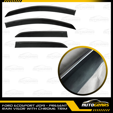 Ford Ecosport (2019 - 2022) Rain Visor with Chrome Trim