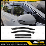 Geely Okavango (2020 - 2024) Rain Visor with Chrome Trim V2