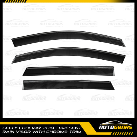 Geely Coolray (2019 - 2024) Rain Visor with Chrome Trim